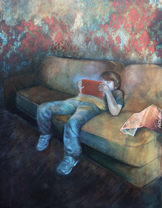 boy slouched on sofa